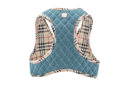 Urban Dog Stars Step-In Denim Harness - Beige Plaid