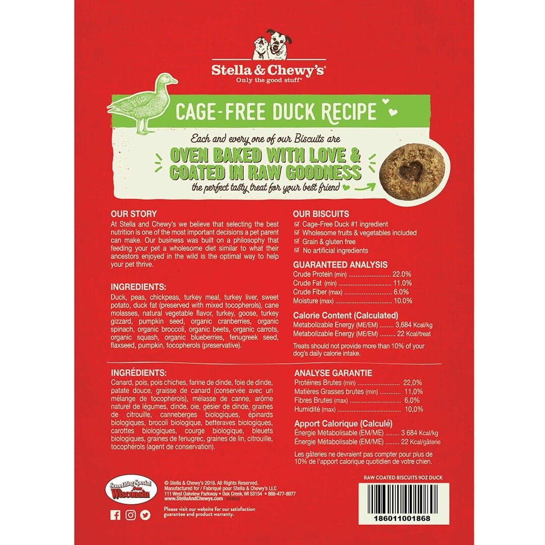 Cage Free Duck Raw Coated Biscuits