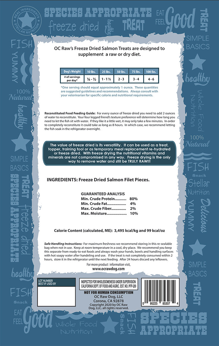Salmon ~ 3.2 oz Freeze Dried