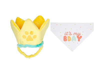 Pearhead Happy Barkday Pet M/L Bandana Hat Set