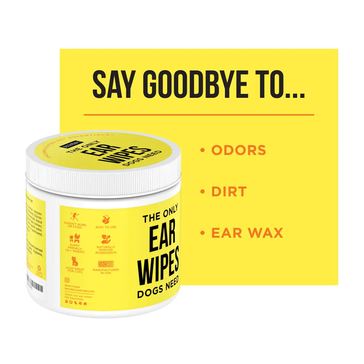 Natural Rapport The Only Ear Wipes Dogs Need