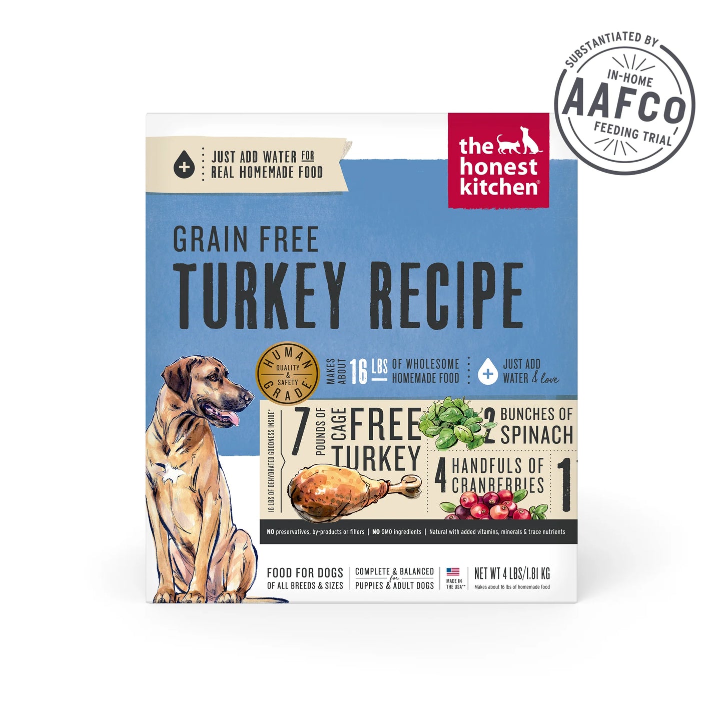 The Honest Kitchen Dehydrated Turkey Grain Free Dog Food - 4lb