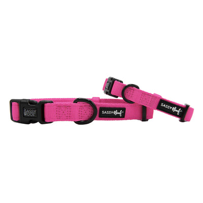 Sassy Woof Neon Pink Collar