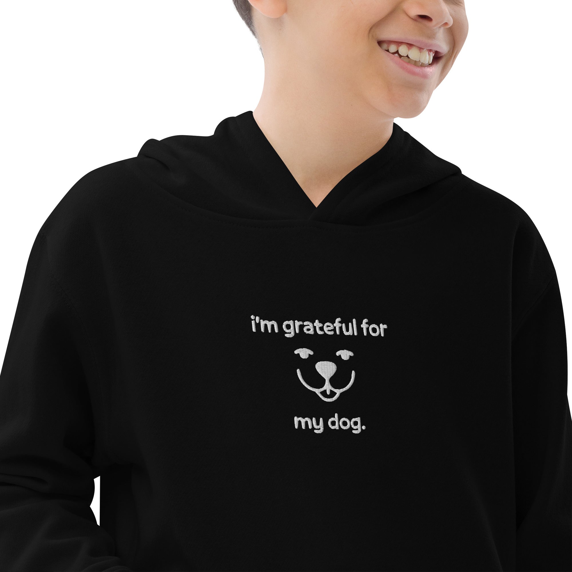 I'm Grateful for My Dog Kids Fleece Hoodie